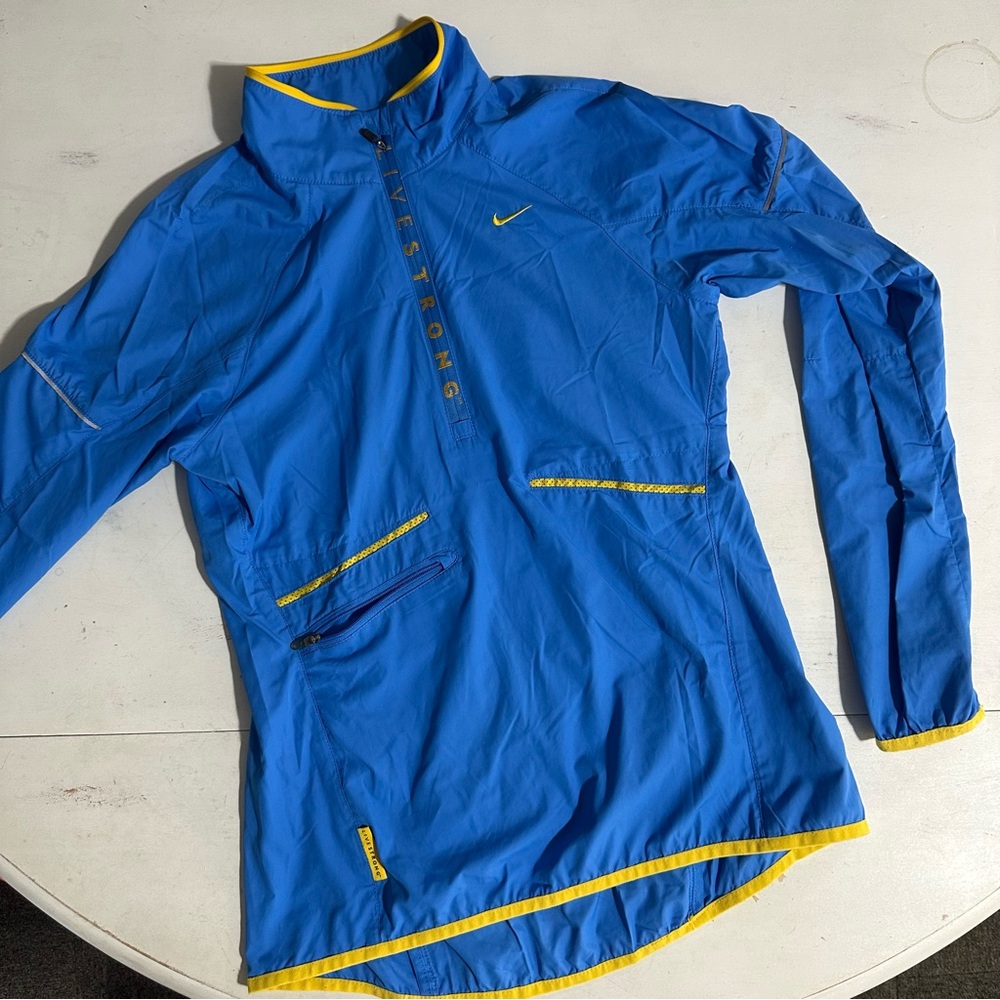 Nike Blue and Yellow Livestrong Windbreaker